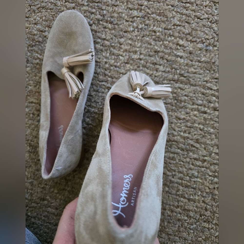 Homers Artisan Tan Suede Loafers with Tassels - Picture 6 of 11